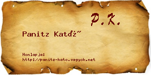 Panitz Kató névjegykártya